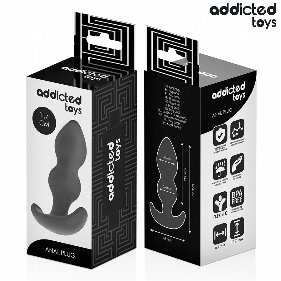 Plug anal double bulbe base flexible 11,7 cm — emballage