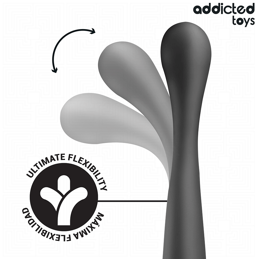 Masseur prostatique courbé silicone souple 22,5 cm — gros plan