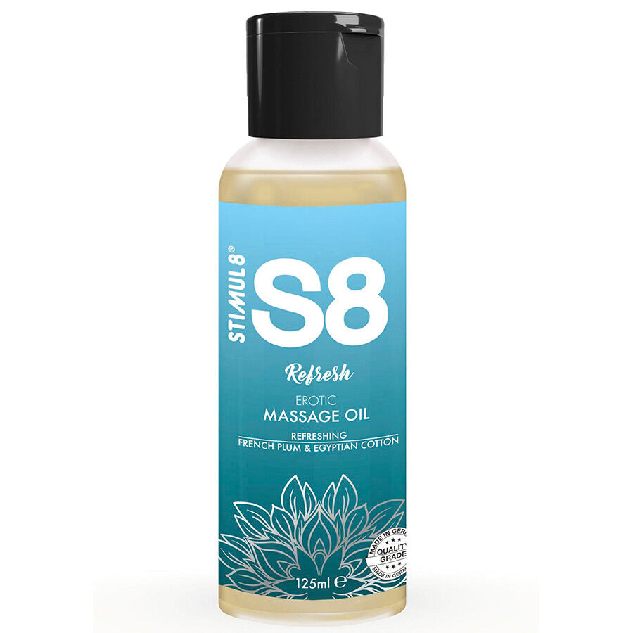 Huile de massage coton frais 125 ml · Stimul8 · Huiles aromatisées