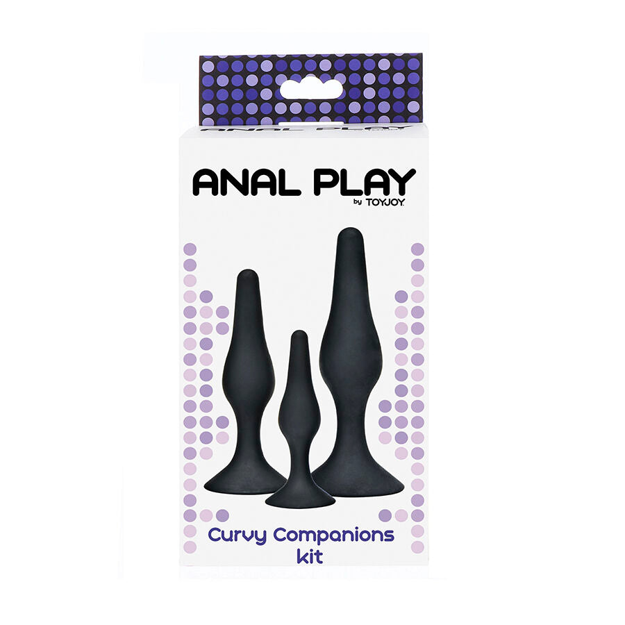 Kit 3 plugs anaux silicone progressifs — vue de profil