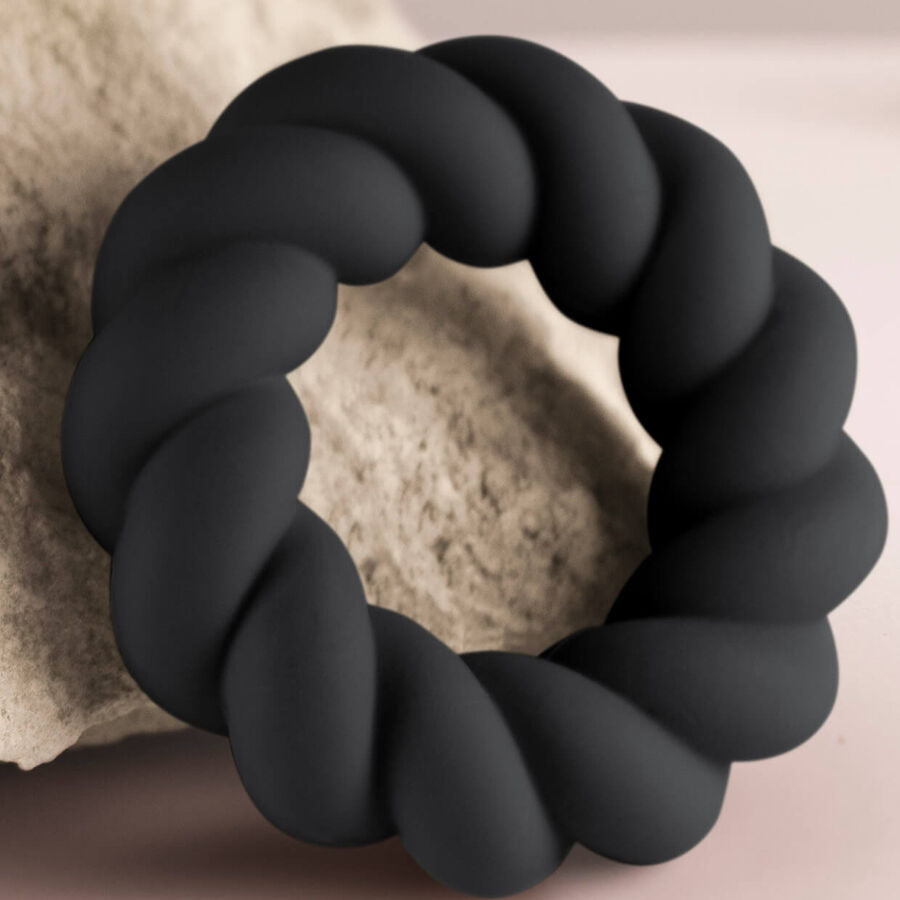 ROCKS OFF ANNEAU DE MASTURBATION EN SILICONE NOIR TWIST