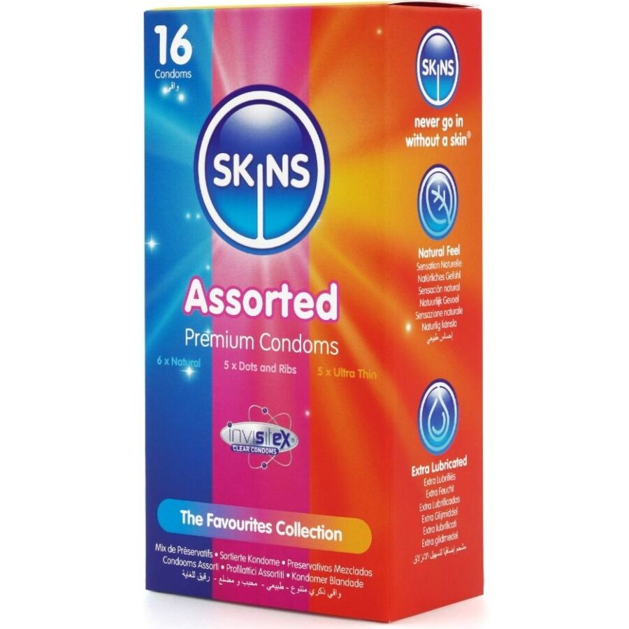 SKINS PACK DE 16 PRESERVATIFS PREMIUM ASSORTIS