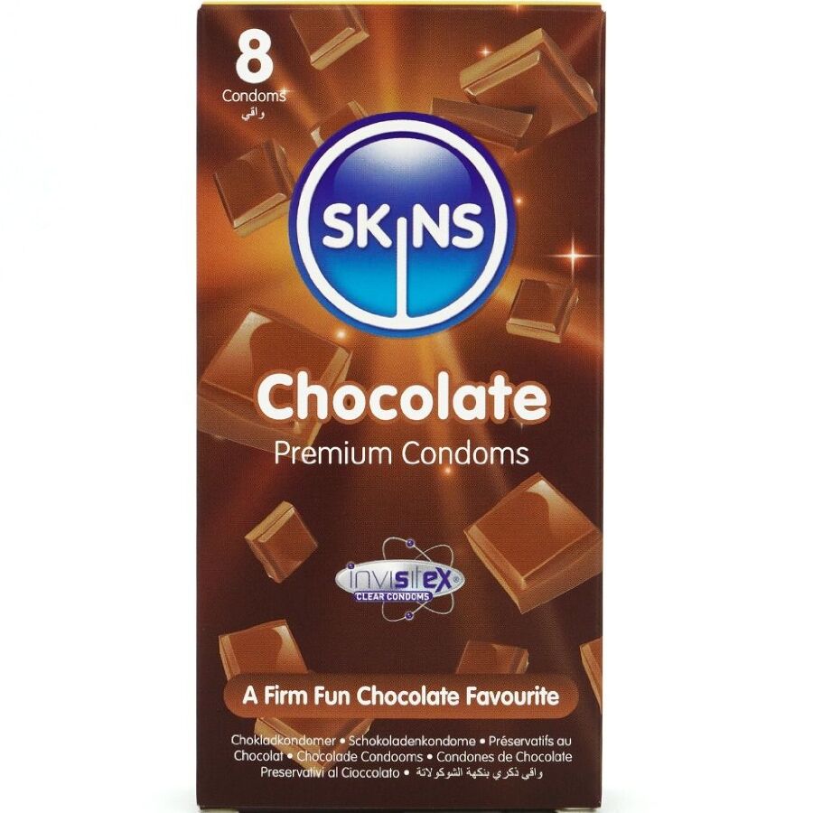 SKINS PACK DE 8 PRESERVATIFS PREMIUM CHOCOLAT