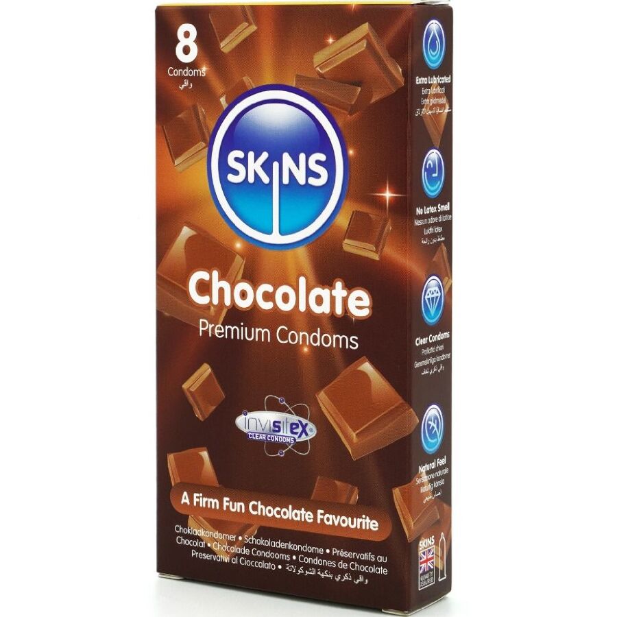 SKINS PACK DE 8 PRESERVATIFS PREMIUM CHOCOLAT