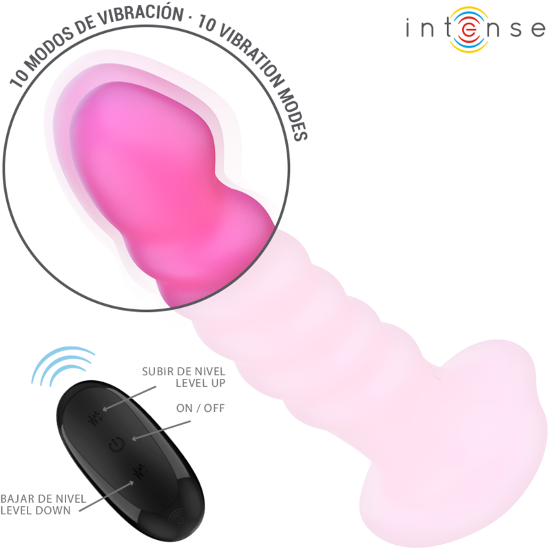 INTENSE CINDY VIBRATEUR TAILLE L DESIGN SPIRALE 10 VIBRATIONS ROSE TELECOMMANDE