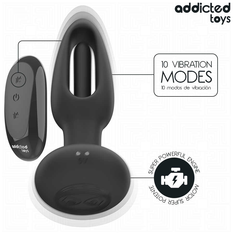 ADDICTED TOYS PLUG ANAL AVEC LANGUE VIBRANTE ET TELECOMMANDE