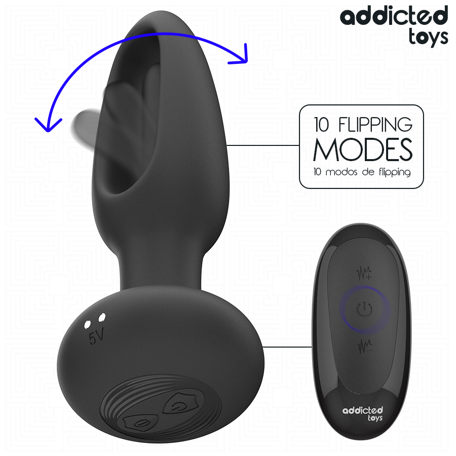 ADDICTED TOYS PLUG ANAL AVEC LANGUE VIBRANTE ET TELECOMMANDE