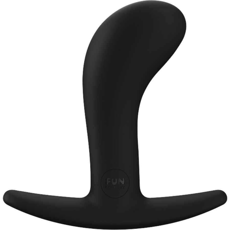 Plug anal courbé silicone — vue de profil