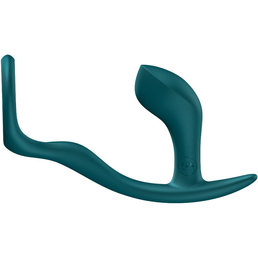 Plug anal silicone avec cockring intégré vert — vue de profil