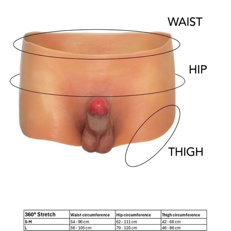 Boxer prothèse silicone avec pénis réaliste 18 cm — en situation