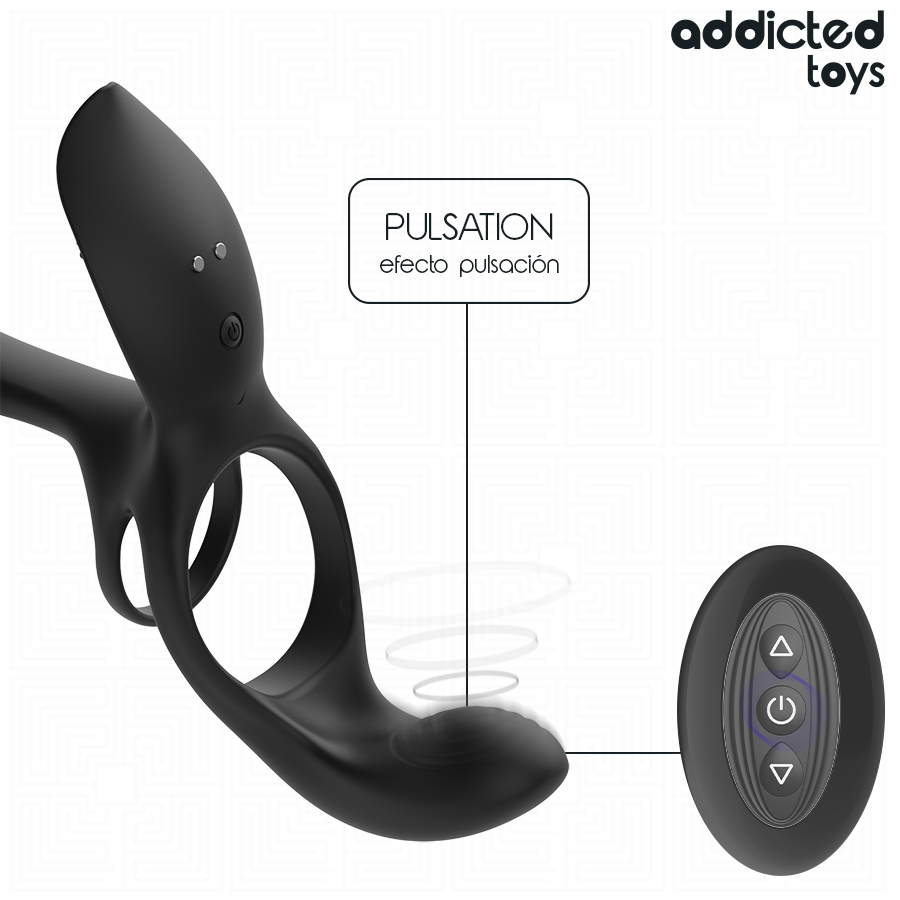 ADDICTED TOYS ANNEAU DOUBLE PENIS AVEC STIMULATEUR CLITORIAL