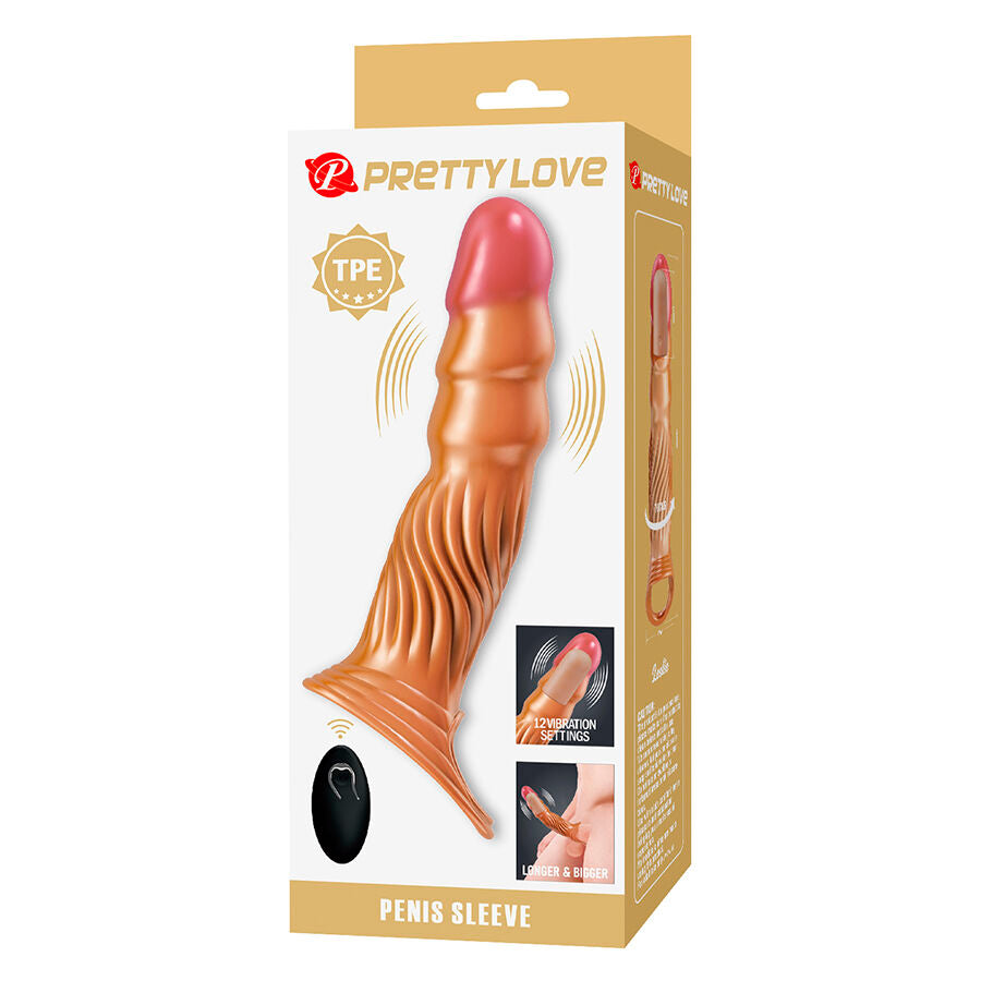 PRETTY LOVE MANCHON PENIS TEXTURE AVEC VIBRATION ET TELECOMMANDE