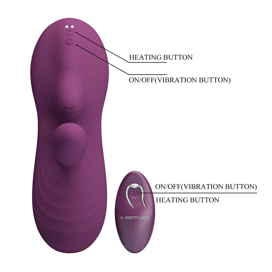 PRETTY LOVE LUKA VIBRATEUR A POSITION ASSISE AVEC EFFET CHAUFFANT ET TELECOMMANDE