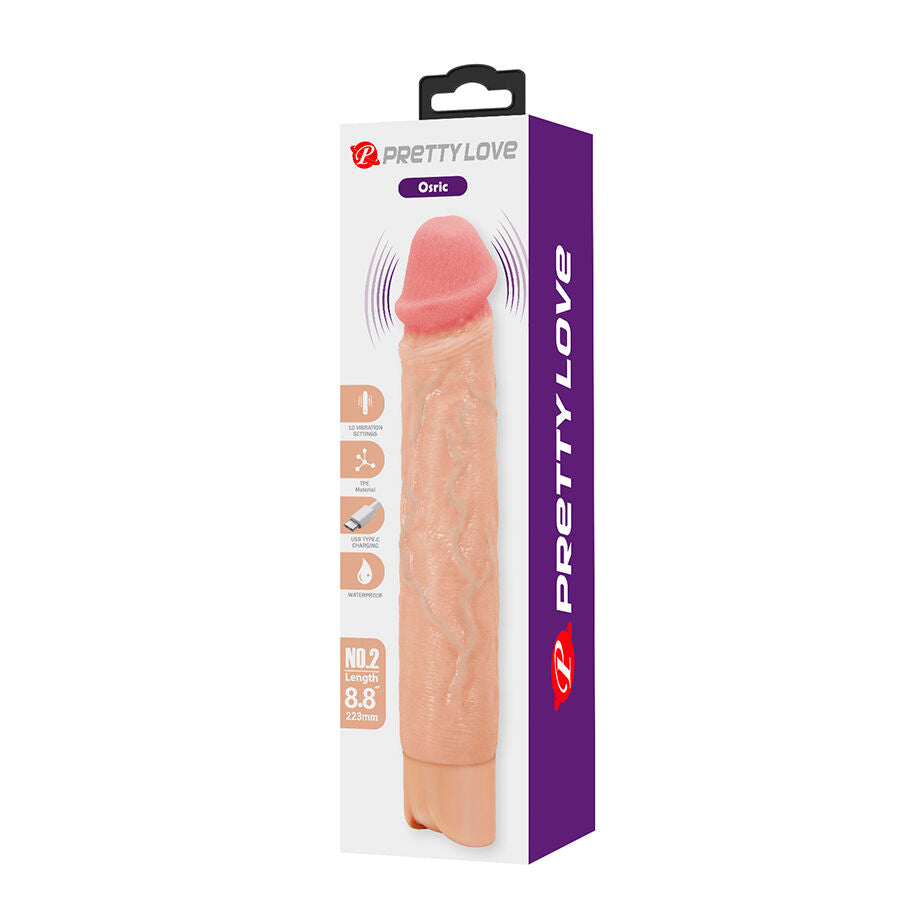 Gode vibrant réaliste veiné 22,3 cm — emballage