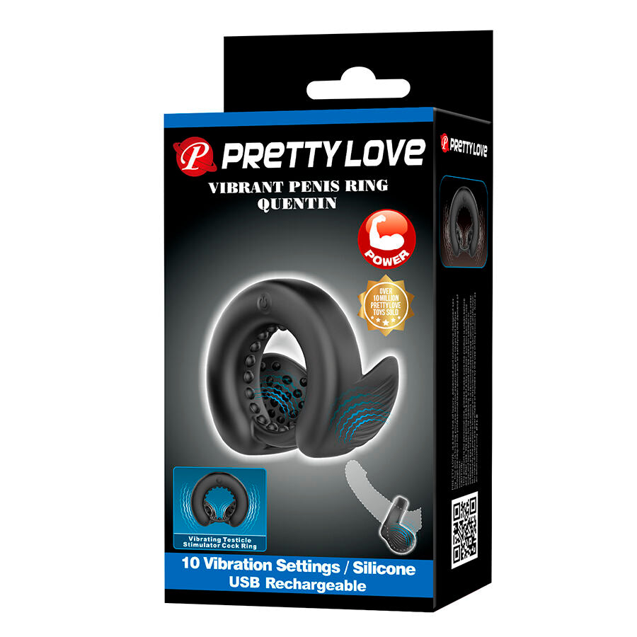 PRETTY LOVE QUENTIN ANNEAU PENIS AVEC STIMULATEUR TESTICULAIRE