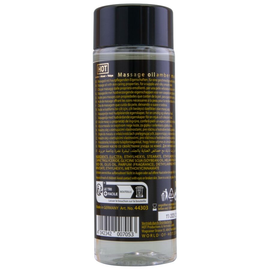 Huile de massage ambre et musc 100 ml — emballage