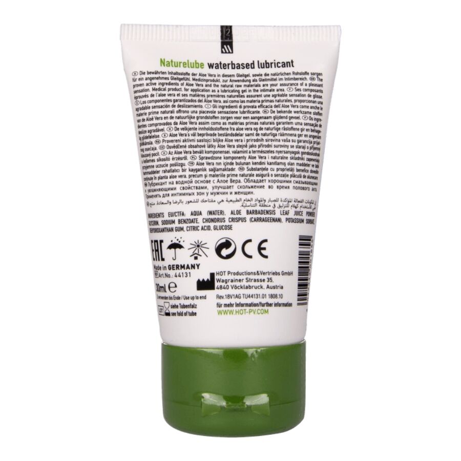 Lubrifiant naturel aloe vera format voyage 30 ml — emballage