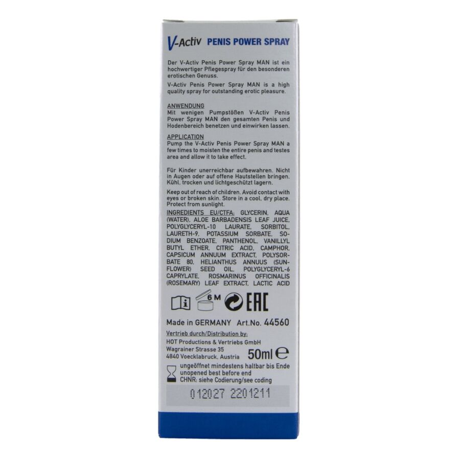 HOT V ACTIV SPRAY STIMULANT POUR LE PENIS 50 ML