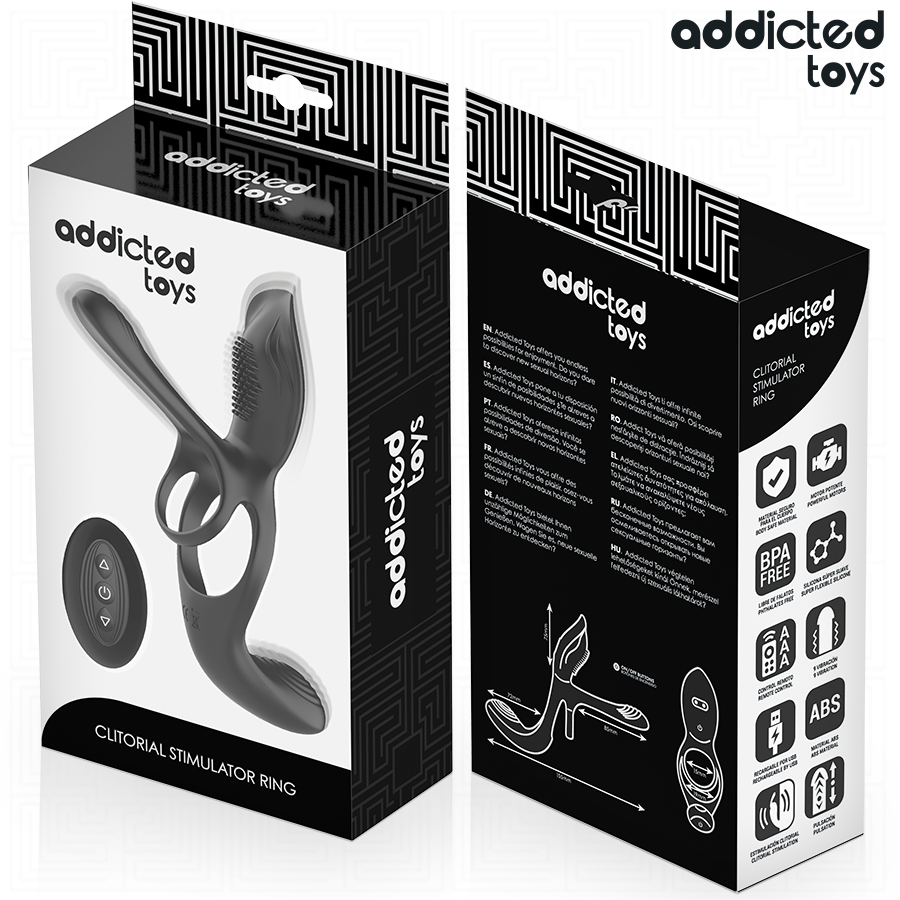 ADDICTED TOYS ANNEAU DOUBLE PENIS AVEC STIMULATEUR CLITORIAL