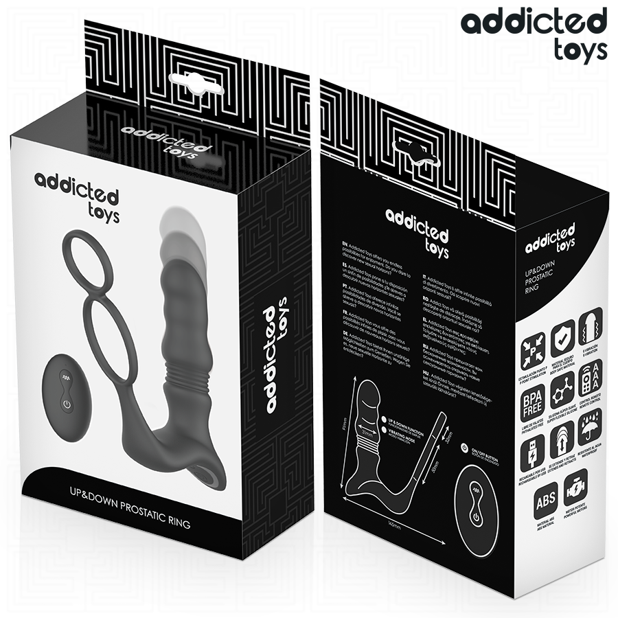 Cockring double avec stimulateur prostate va-et-vient — emballage