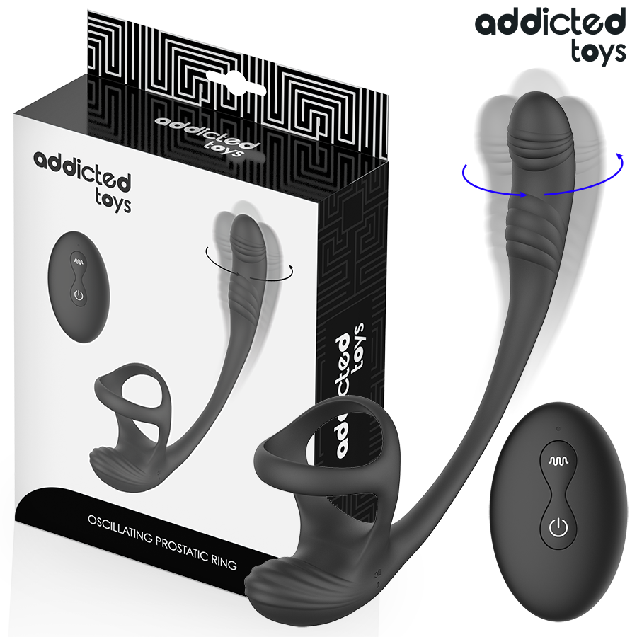 ADDICTED TOYS PLUG ANAL AVEC VIBRATION ONDULATION A 360 ET STIMULATEUR DE TESTICULES