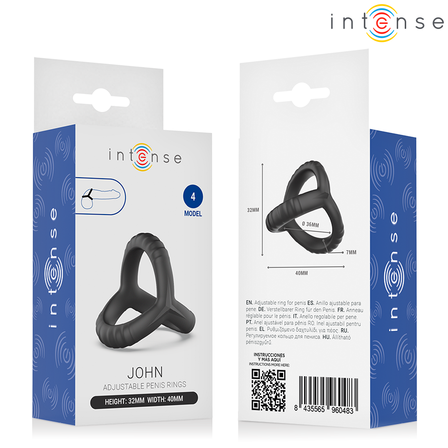 INTENSE JOHN ANNEAU TRIPLE AJUSTABLE POUR LE PENIS MODELE 4