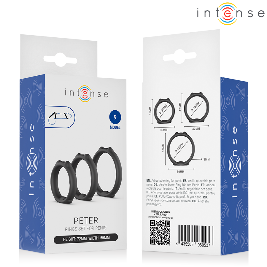 INTENSE PETER ENSEMBLE DE 3 ANNEAUX PENIS MODELE 9