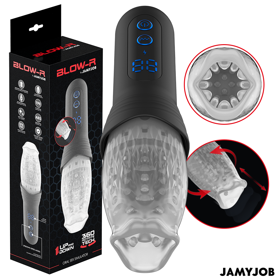 Masturbateur automatique va-et-vient + rotation 360° vibrant — Blow-R · Jamyjob · Masturbateurs Automatiques