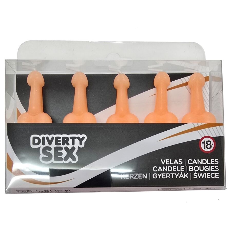 DIABLO PICANTE BOITE DE 5 BOUGIES EN FORME DE PENIS