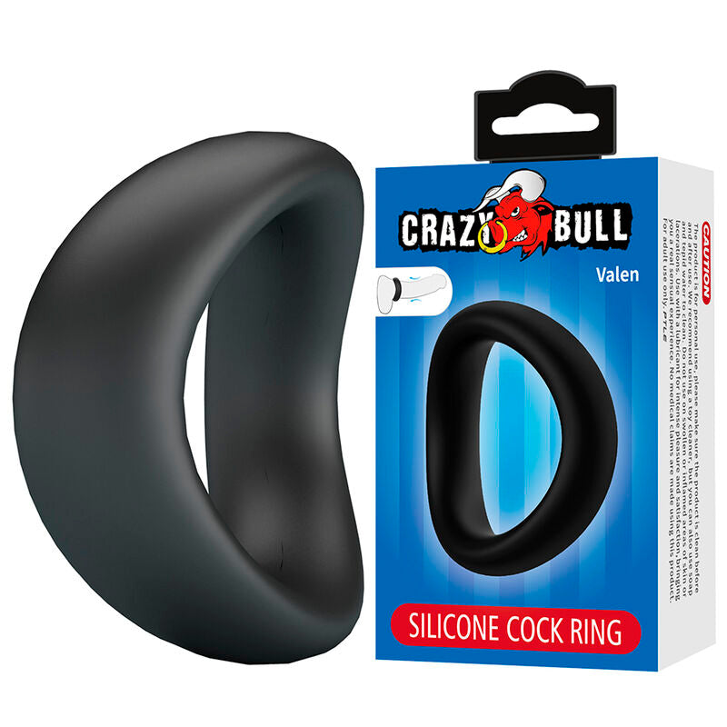 CRAZY BULL VALEN ANNEAU PENAL ERGONOMIQUE EN SILICONE NOIR