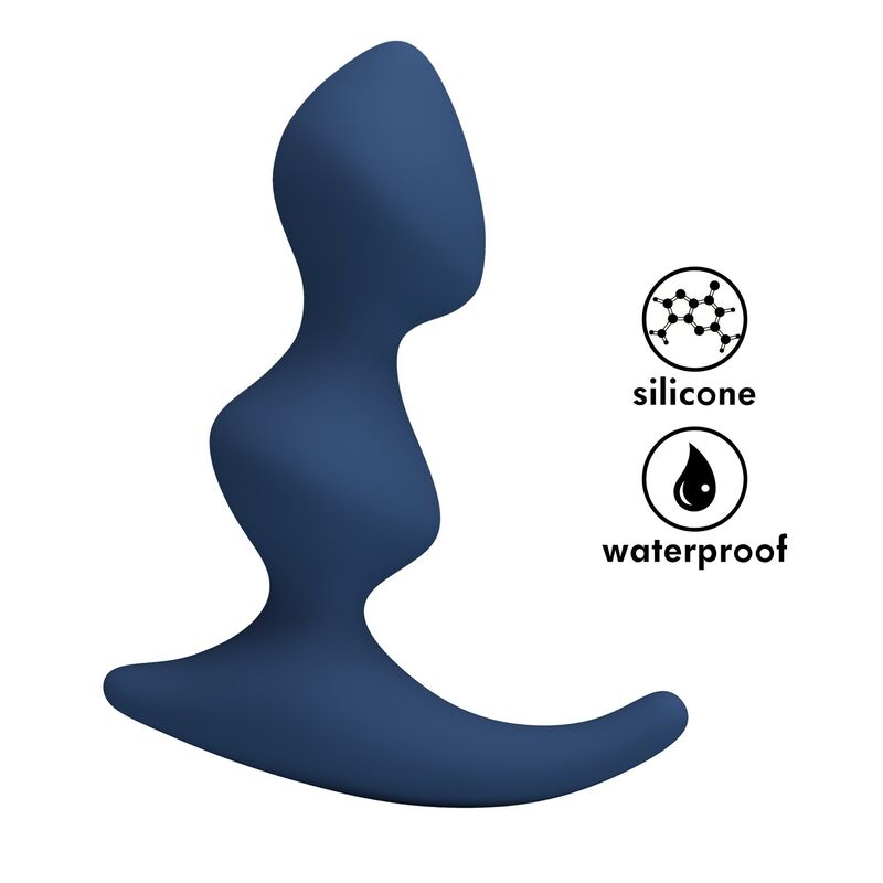 blauer David Prostatamassager mit MR PLAY Verpackung, drei gebogene Wölbungen und breiter Fuß
