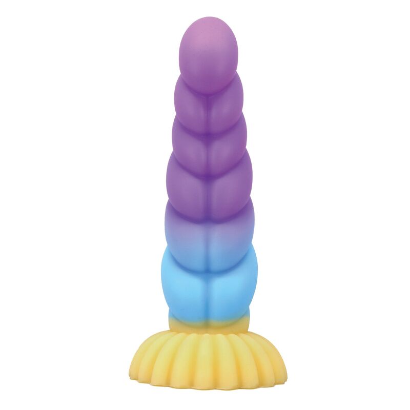 Gode Unicorn de face, torsade en spirale et base crème festonnée