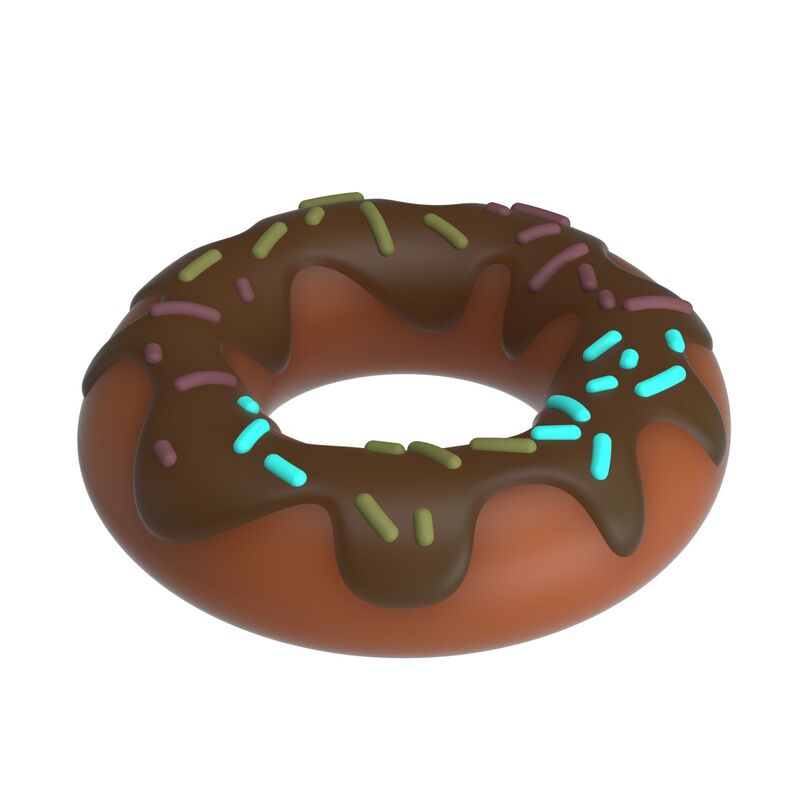 Super Donut Penisring aus Silikon in Braun — zusammengedrücktes Silikon