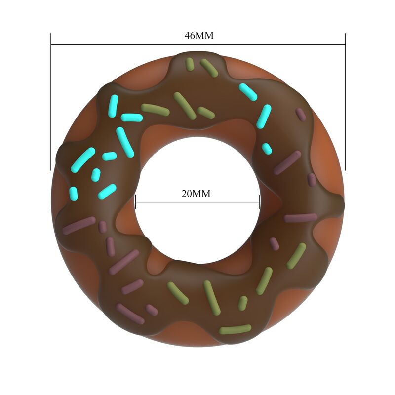 Super Donut Penisring aus Silikon in Braun — Maße 46 und 20 mm
