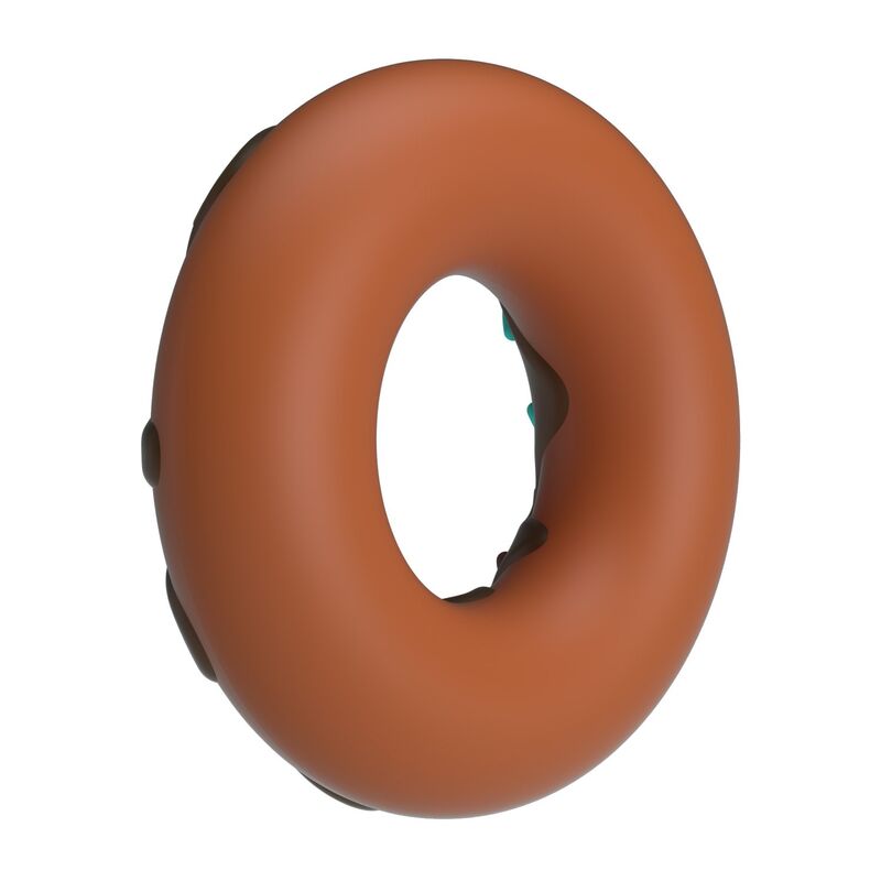 Super Donut Penisring aus Silikon in Braun — Seitenansicht