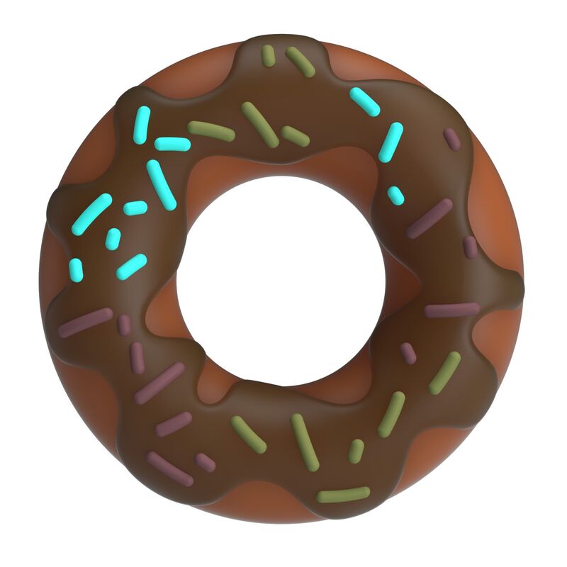 Super Donut Penisring aus Silikon in Braun — Vorderansicht
