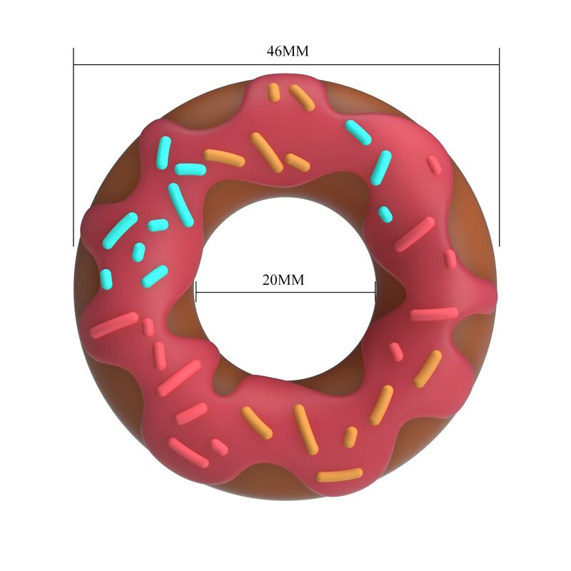 Super Donut Penisring aus Silikon in Rosa — Maße 46 und 20 mm