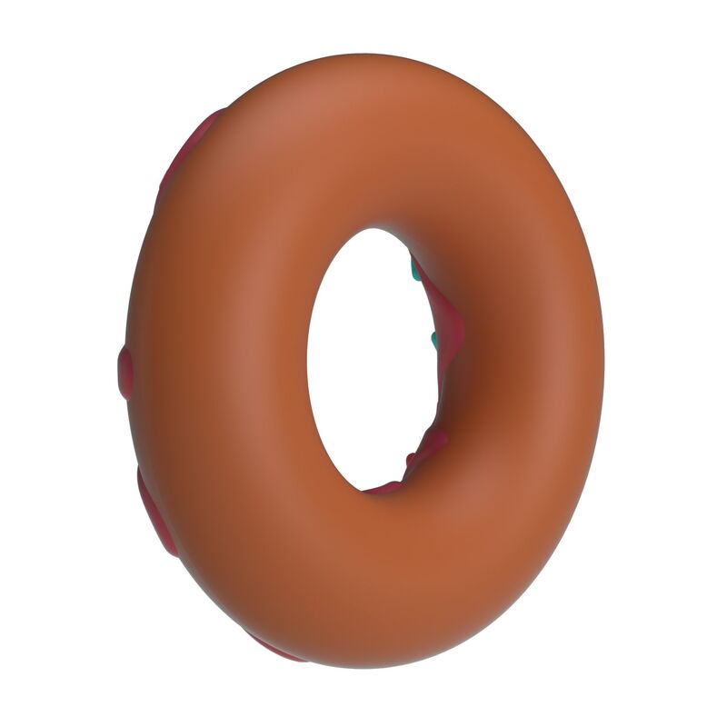 Super Donut Penisring aus Silikon in Rosa — Seitenansicht