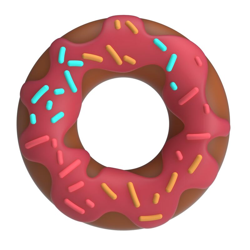 Super Donut Penisring aus Silikon in Rosa — Vorderansicht