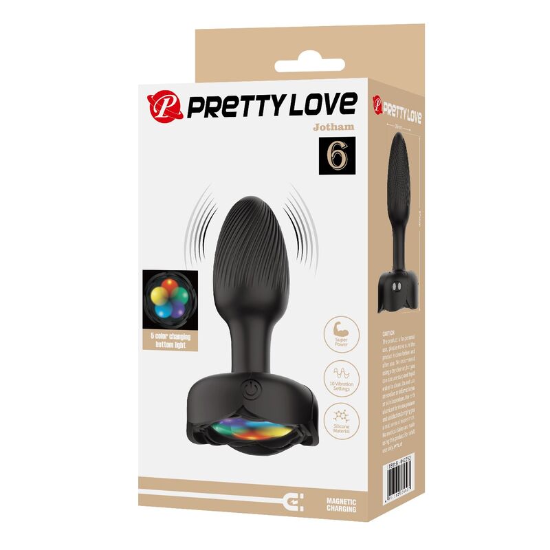 Boîte Pretty Love Jotham montrant le plug et sa lumière multicolore