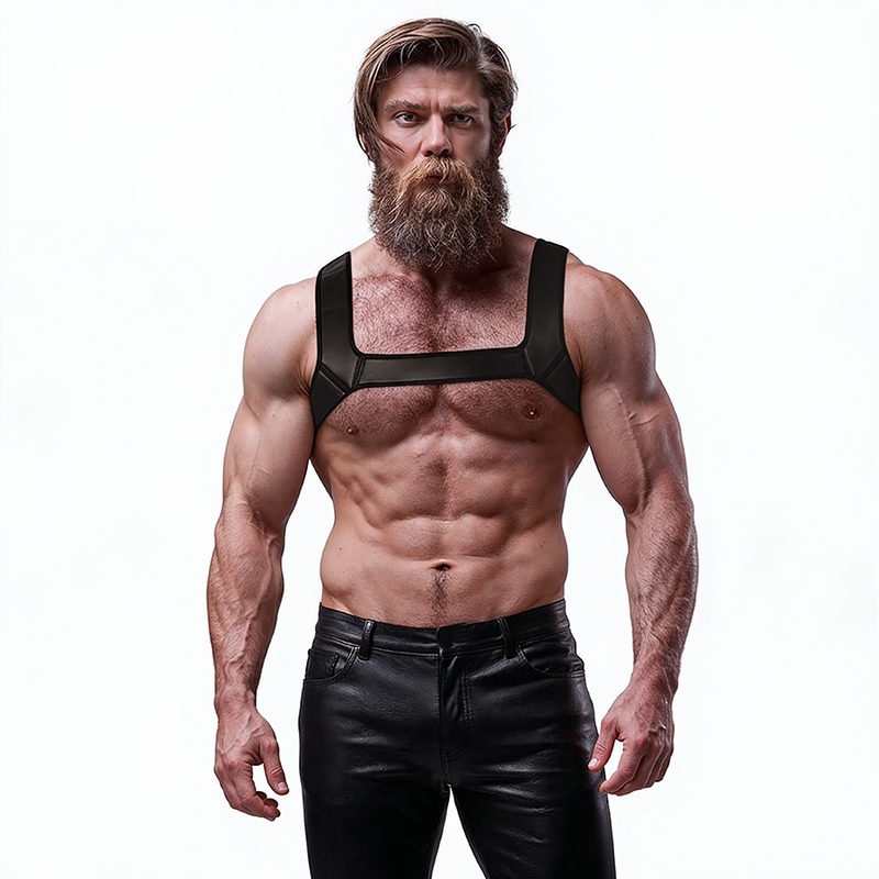 FETISH SUBMISSIVE ATTITUDE HARNAIS DE POITRINE EN NEOPRENE POUR HOMMES TAILLE M