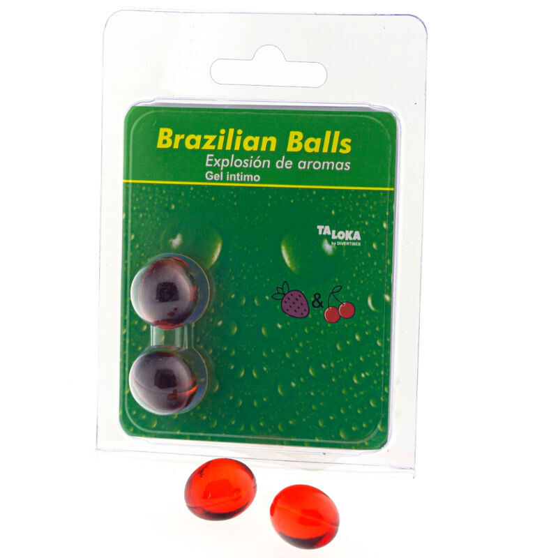 TALOKA 2 BOULES BRESILIENNES GEL INTIME FRAISE CERISE