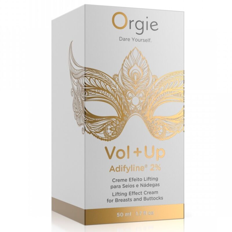 Étui blanc et doré de la crème Vol+Up 50 ml à l'Adifyline 2 %