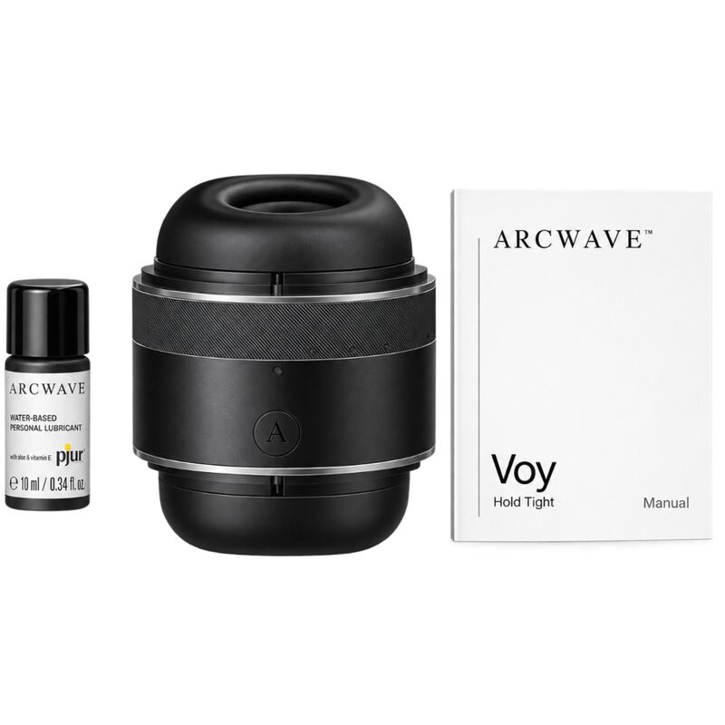 ARCWAVE VOY STROKER MASCULIN AVEC 8 REGLAGES DE PRESSION NOIR LUBRIFIANT 10 ML INCLUS