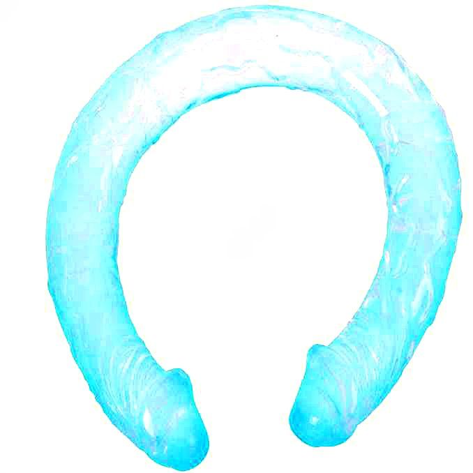 Double dong flexible 44,5 cm bleu · Baile Anal · Godes XL & Géant