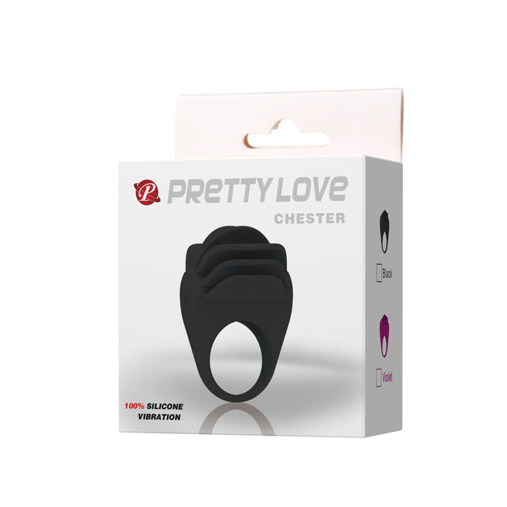 PRETTY LOVE ANNEAU VIBRATEUR NOIR CHESTER