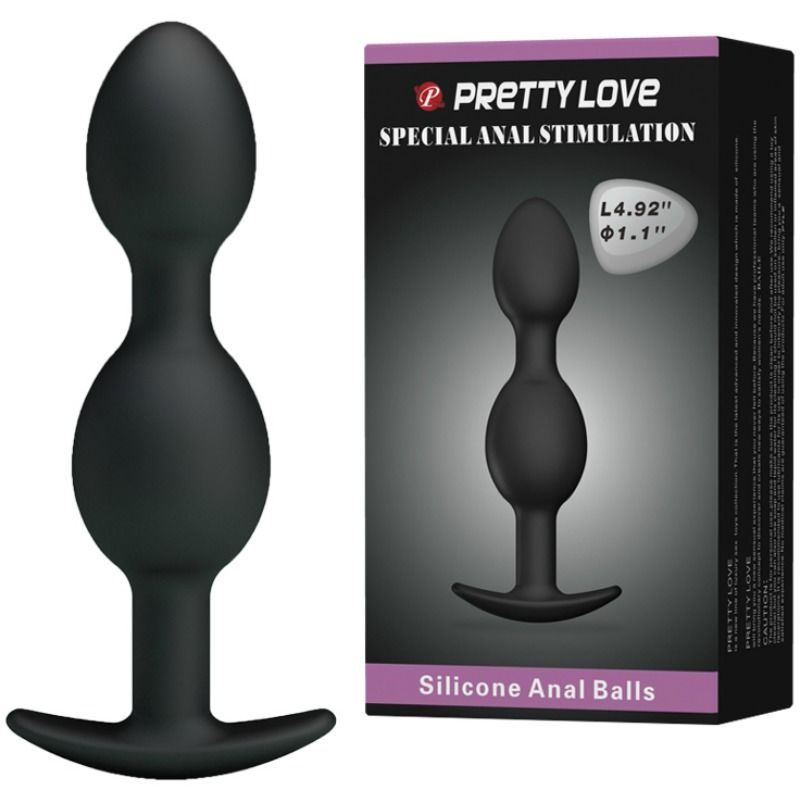 PRETTY LOVE BALLES ANAL EN SILICONE 125 CM NOIRES
