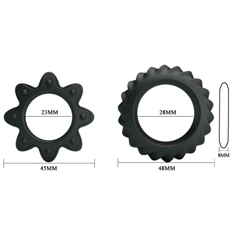 BAILE KIT 2 ANNEAUX FLEURI EN SILICONE