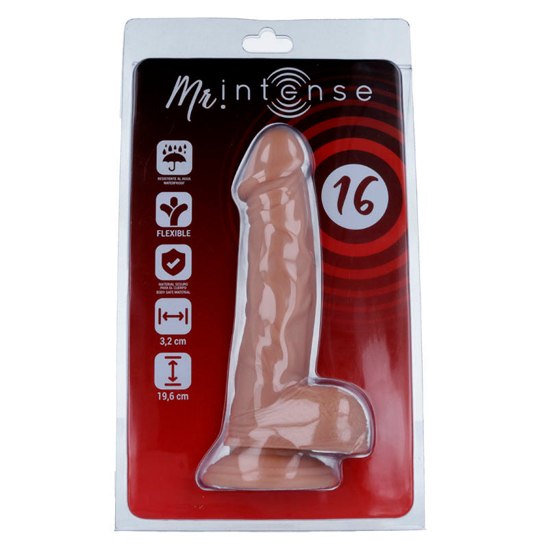 Realistic dildo 19,6 cm × Ø 3,2 cm with suction cup — No. 16