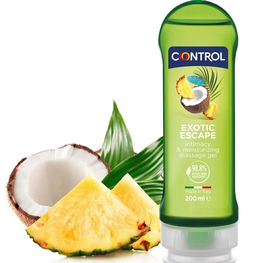Gel massage 2-en-1 parfum exotique 200 ml — Pleasure · Control Lubes · Huiles aromatisées